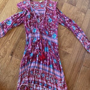Spell and the gypsy collective red and blue floral dress size extra small
